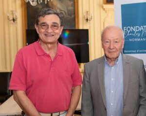 Professeur Pierre Déchelotte, nouveau président de la Fondation accompagné d'Eric Mallet, président fondateur