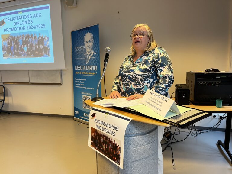 Béatrice Verquin-Savarieau de l'université de Rouen a salué cette belle réussite étudiante